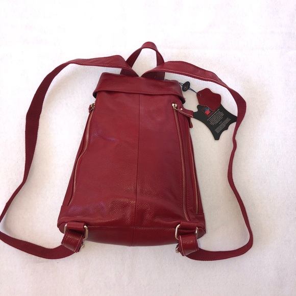 Ameri Red Leather purse attractive backpack - Picture 2 of 6